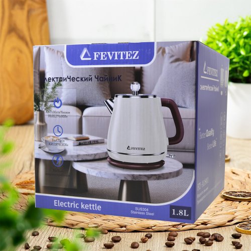 Чайник электрический F2-А1801 Fevitez 1.8 л бежевый  1350-1500W (12)
