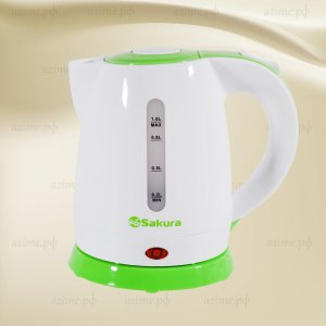 Чайник SA-2342GR 1,0л 1350-1600Вт  белый/зеленый (12)