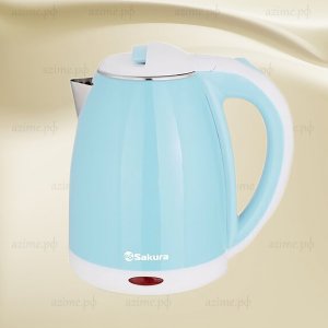 Чайник SA-2138BL  1,8л 1800Вт эффект термоса белый/голубой (12)