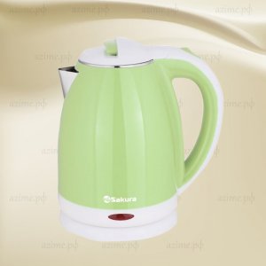 Чайник SA-2138G  1,8л 1800Вт,эффект термоса белый/зеленый (12)