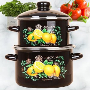 Набор посуды ЭТ-75015 "Цитрус" цилиндрический 2.0 л 3.0 л  4 пр (1)