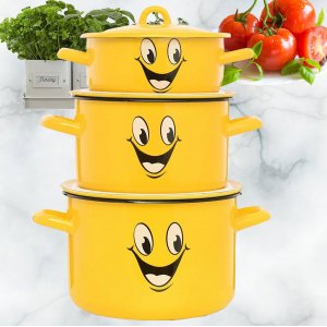 Набор посуды ЭТ-72928 "Улыбка" цилиндрический 1.45 л 2.9 л 4.3 л 6 пр (1)