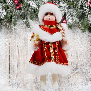 Снегурочка AZ2021-286 Красно/белое платье h30см (36)