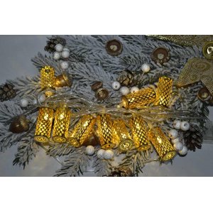 Гирлянда LED AZ2021-892 10л Цилиндр тёплый Золото (100)