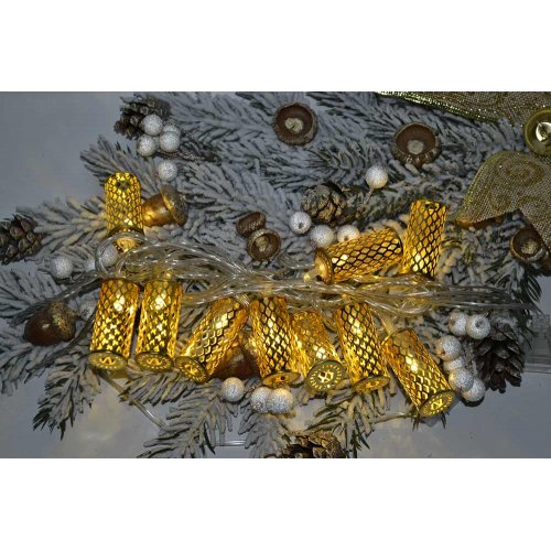 Гирлянда LED AZ2021-892 10л Цилиндр тёплый Золото (100)