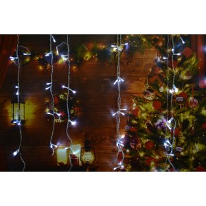 Гирлянда LED AZ2022-188 штора 1,5*1,5м пр.прозрачный 160л цв.белый (100)