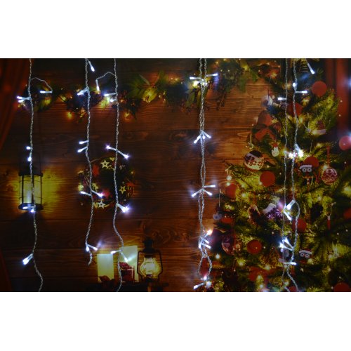 Гирлянда LED AZ2022-188 штора 1,5*1,5м пр.прозрачный 160л цв.белый (100)