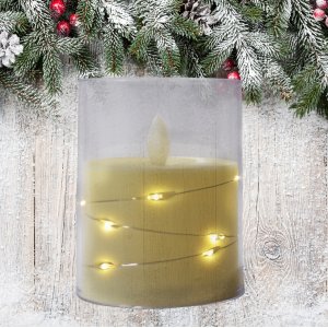 Свеча LED AZ2024-332 с гирляндой 10см (150)
