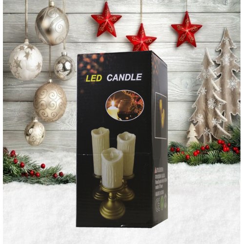 Свеча LED AZ2024-335  с подсвечником 10см (60)