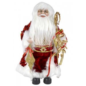 Дед Мороз AZ2021-321 с игрушкой и посохом красный костюм 30см (24)