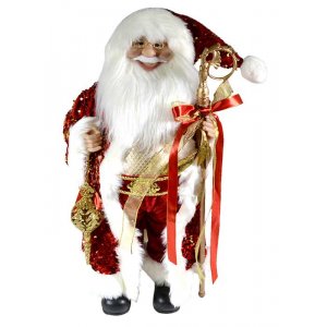 Дед Мороз AZ2021-323 с игрушкой и посохом красный костюм 60см (4)