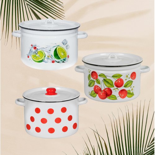 Кастрюля 7,0л 1с18 с декором (2)