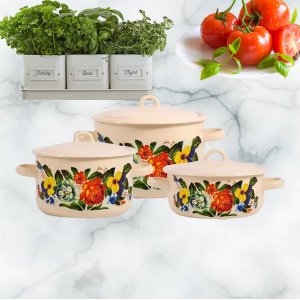 Набор кастрюль С-001/4КмЭ Татьяна  (цил 1,45л,2,9л,4,3л)