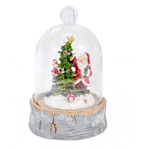 Новогодня композиция LED AZ2021-376 Дед Мороз у ёлки в стеклянной колбе LED(24)