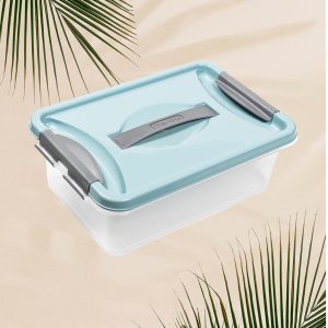 Контейнер ПМ С272БИР Клик с защёлкой и ручкой 6,0л бирюзовый (11)