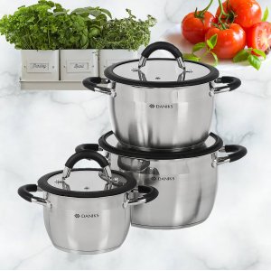 Набор посуды нерж 6пр.Орландо GS-01435-6SE 434981 кастрюли 1.9,3.7.4.9л, индукция (4)