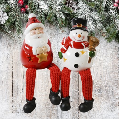 Сувенир новогодний AZ2023-327 Фигурка Дед Мороз , Снеговик в/н(144)