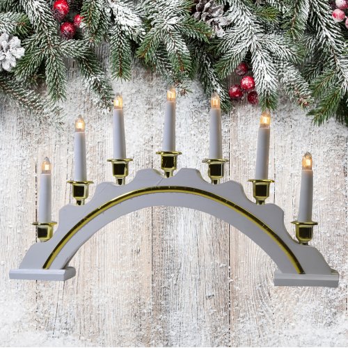 Рождественская горка AZ2025-64 7свечей цв.белый (12)