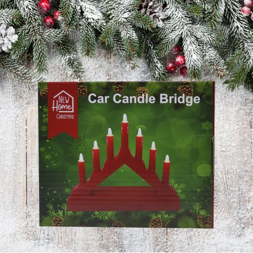 Рождественская горка AZ2025-66 7свечей мини цв.красный  (72)