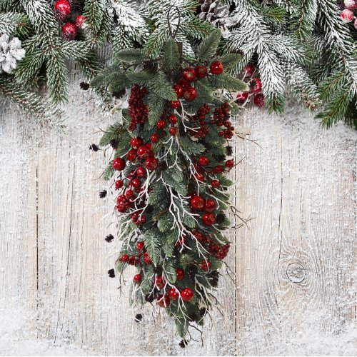 Новогодний декор AZ2025-247  Еловая ветка  W251600 (30)