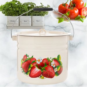 Ведро ЭТ-72685 "Клубника"  с крышкой цельнотянутое 12.0л (2)