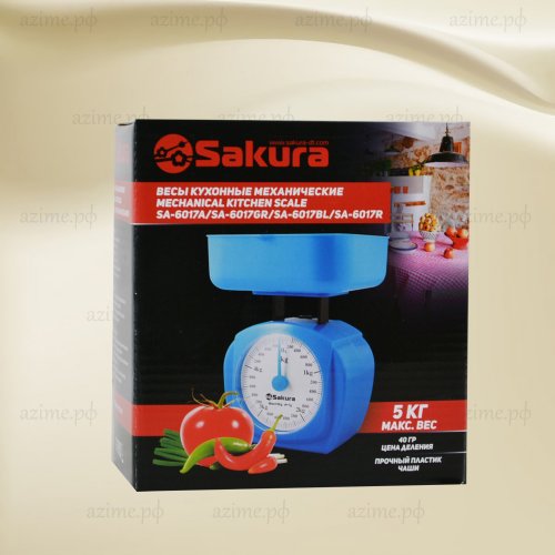 Весы кухонные механические SA-6017R/А  нагрузка 5кг (24)