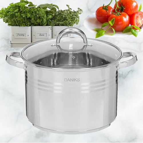 Кастрюля нерж Общепит SD-6BP-16 320465 16,0 л, крышка стекло, индукция (2)