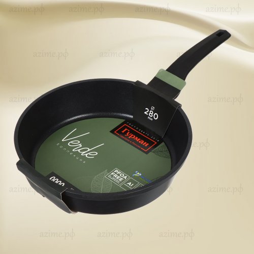 Сковорода ГМ2801 ВИ 430972 28см антипригарное покрытие Verde черная индукция (10)