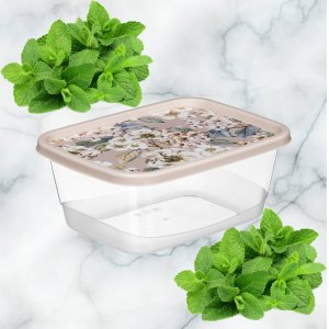 Контейнер для продуктов 221160727/06 прямоугольный 1,5л с декором бежевый (24)