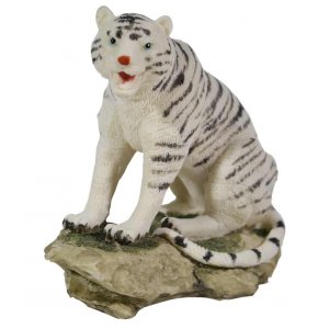 Статуэтка AZ2021-636 Тигр белый сидящий  h12*12*7см (72)