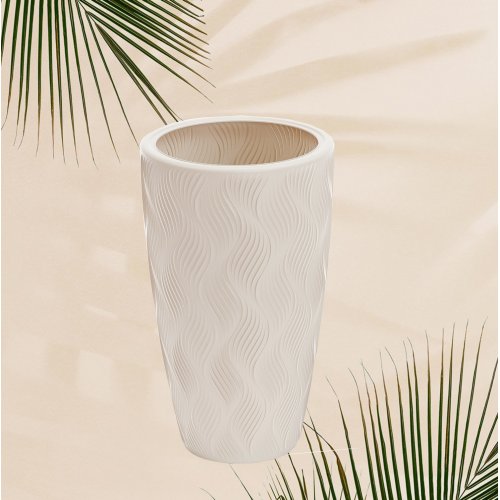 Кашпо д/цветов ПМ М8887 Флэйм св.беж .42,0л (вставка 10,0л ) (2)