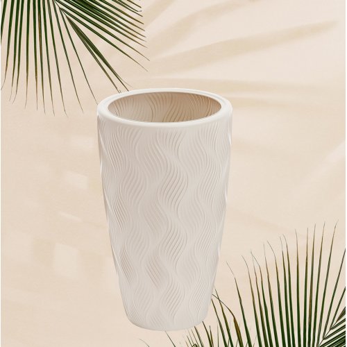 Кашпо д/цветов ПМ М8888 Флэйм св.бежевый 61,0л (вставка 13,0л ) (2)