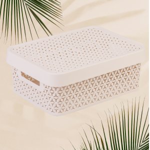 Корзина ПМ М9018 Элемент 11,0л с крышкой бежевый (7)