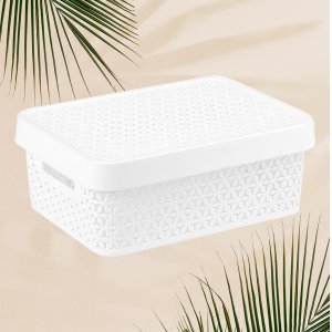 Корзина ПМ М9017 Элемент 11,0л с крышкой белый (7)