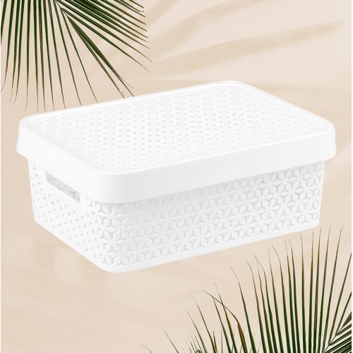 Корзина ПМ М9017 Элемент 11,0л с крышкой белый (7)