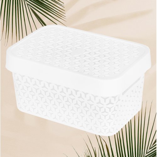 Корзина ПМ М9117 Элемент 5,0л с крышкой белый (10)