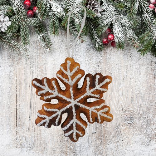 Сувенир подвесной AZ2024-217 h11см Снежинка (240)