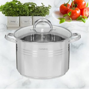 Кастрюля нерж Общепит SD-6BP-9 320463 9,0 л, крышка стекло, индукция (4)