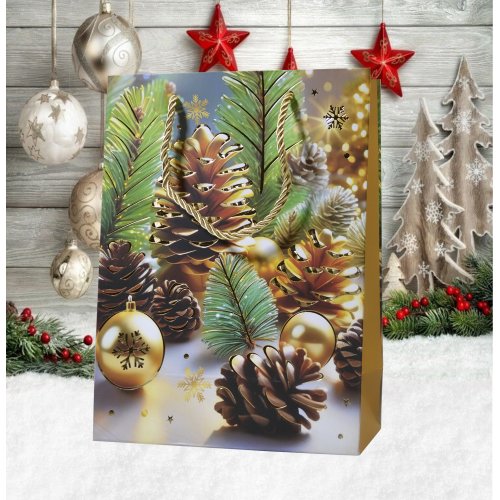 Пакет Новогодний AZ2025-229  18*24*8.5см  (240)