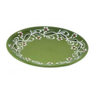Тарелка десертная М на зеленом 1сорт d205мм (12)
