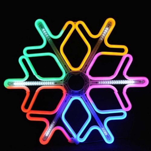Снежинка LED цв.цветная 60см (10)