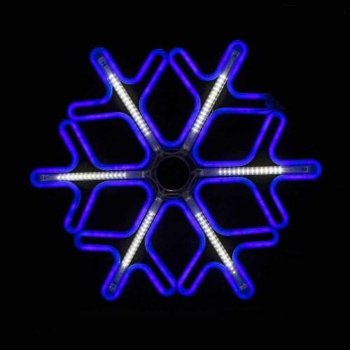 Снежинка LED цв.синий 60см  (10)