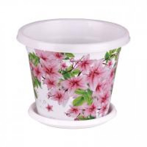 Горшок для цветов ПМ  IG630010025 Amsterdam 2,5л, 17 см, светлый камень  (12)