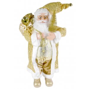 Дед Мороз AZ2021-1075 с ёлочкой золотой костюм 60см (12)