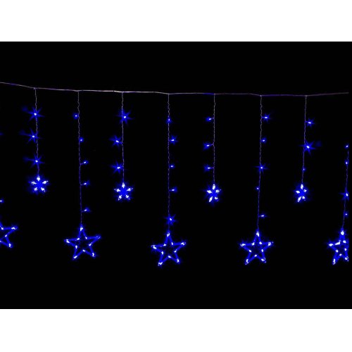 Гирлянда LED AZ2020-308 бах.12 Снежинки,звёзды.цв.синий (24)
