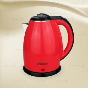 Чайник SA-2138BR 1,8л 1800Вт, двухслойный металлический корпус, эффект термоса, красный/черный (1)