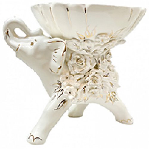 Конфетница  Слон белая лепка 20*22*18 (ОКГ)