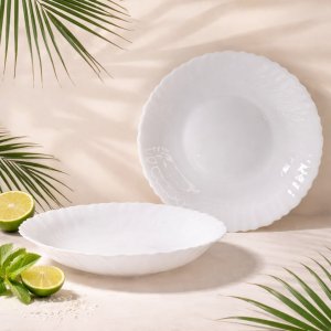 Тарелка AZ2025-415 HBSP85  белая глубокая 400мл ;h4*22см(36)