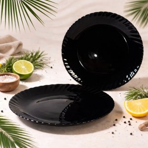 Тарелка AZ2025-417 BHBTP75 чёрная d19см  (72)