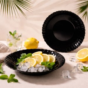Тарелка AZ2025-420 BHBSP85 чёрная 400мл h4*22см (48)